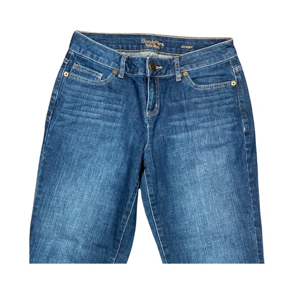 Simply Vera Vera Wang Womens Straight Cropped Jeans Size 6 Blue Dark Wash - Picture 7 of 12